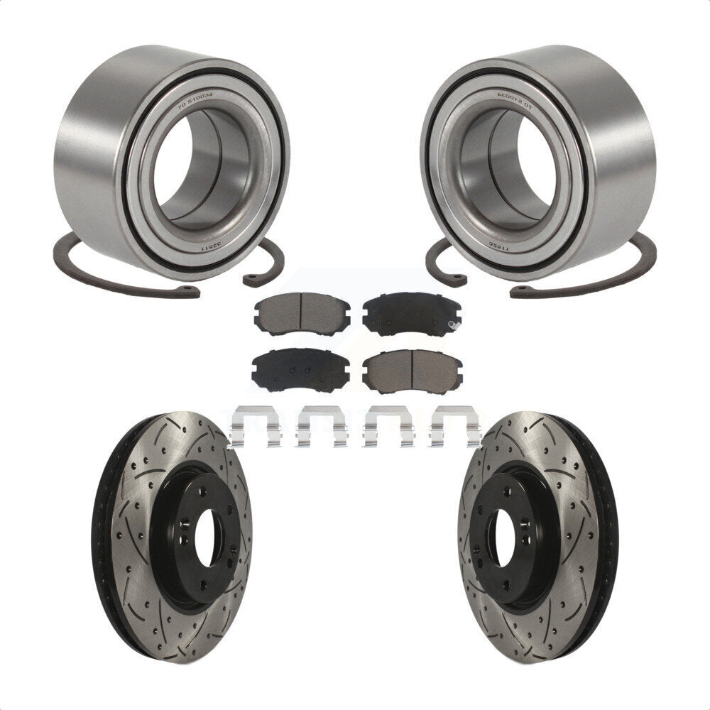 Kit de plaquettes de Rotor de frein, roulement de roue avant, fente de perçage, pour Hyundai Sonata 3.3 06-10