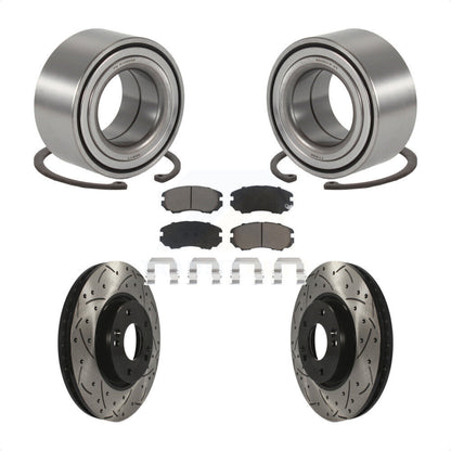 Kit de plaquettes de Rotor de frein, roulement de roue avant, fente de perçage, pour Hyundai Sonata 3.3 06-10