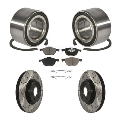 Kit de plaquettes de Rotor de frein avec fente de perçage revêtue de roulement de roue avant, pour Ford Escape c-ma