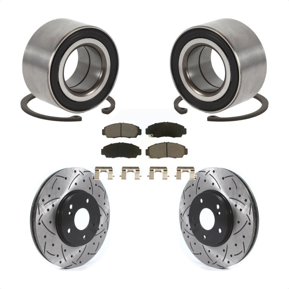 Kit de plaquettes de Rotor de frein, fente de perçage, roulement de roue avant, pour Honda Accord Acura TSX T