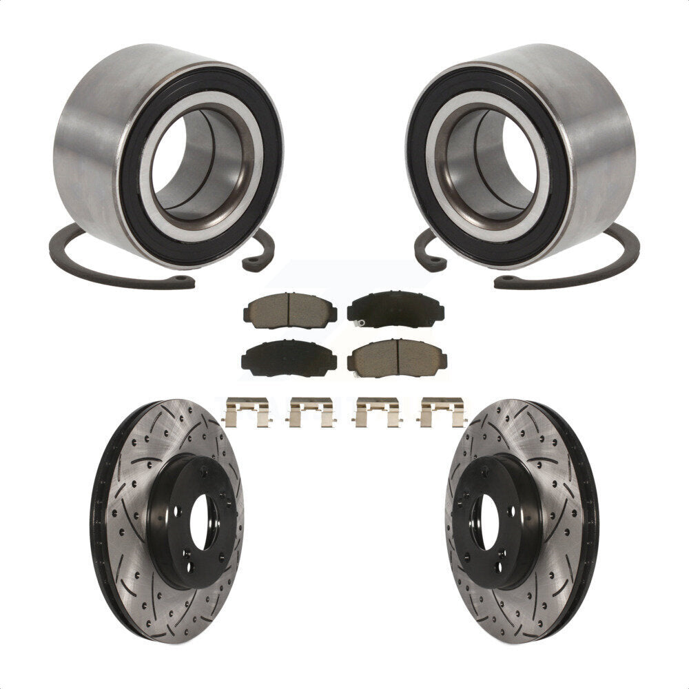 Kit de plaquettes de Rotor de frein fendues percées avec roulement de roue avant, pour Honda Accor