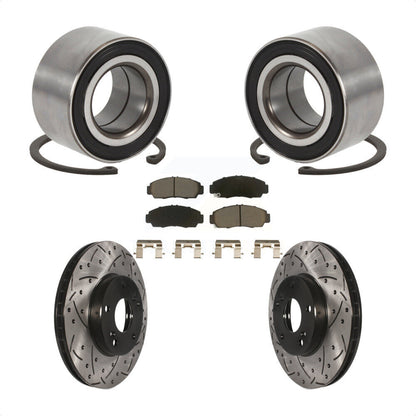Kit de plaquettes de Rotor de frein fendues percées avec roulement de roue avant, pour Honda Accor