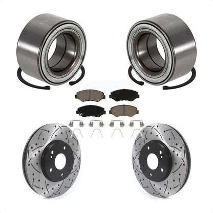 Kit de rotor et de plaquettes de frein à fente percée pour roulement de roue avant, pour Honda Pilo 2005 – 2008