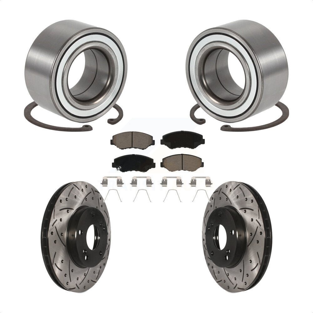 Kit de plaquettes de Rotor de frein à fente percée, roulement de roue avant pour Honda Element E 03-11