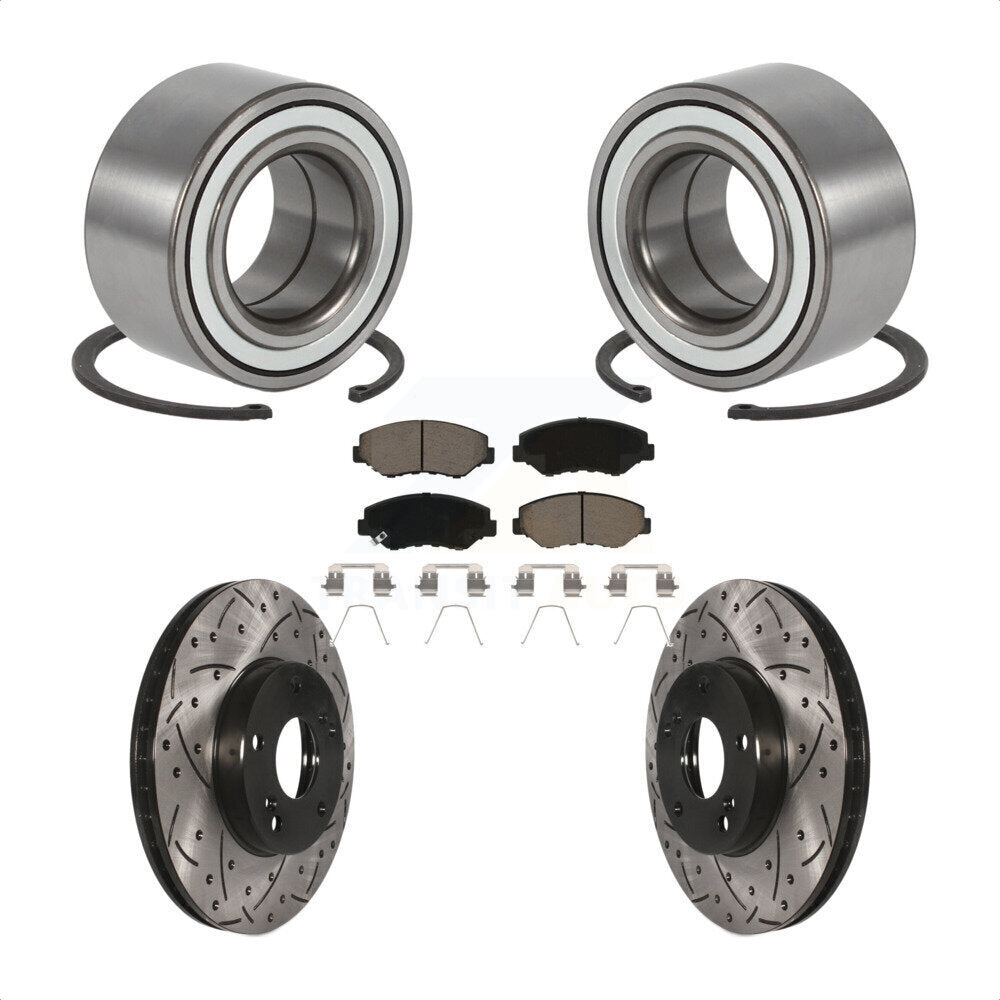 Kit de plaquettes de Rotor de frein fendues, revêtement de roulement de roue avant, pour Honda Elemen