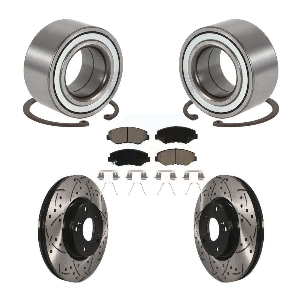 Kit de plaquettes de Rotor de frein, roulement de roue avant, fente de perçage, pour Honda CR-2005 – 2006