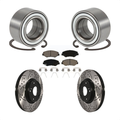 Kit de plaquettes de Rotor de frein, roulement de roue avant, fente de perçage, pour Honda CR-2005 – 2006