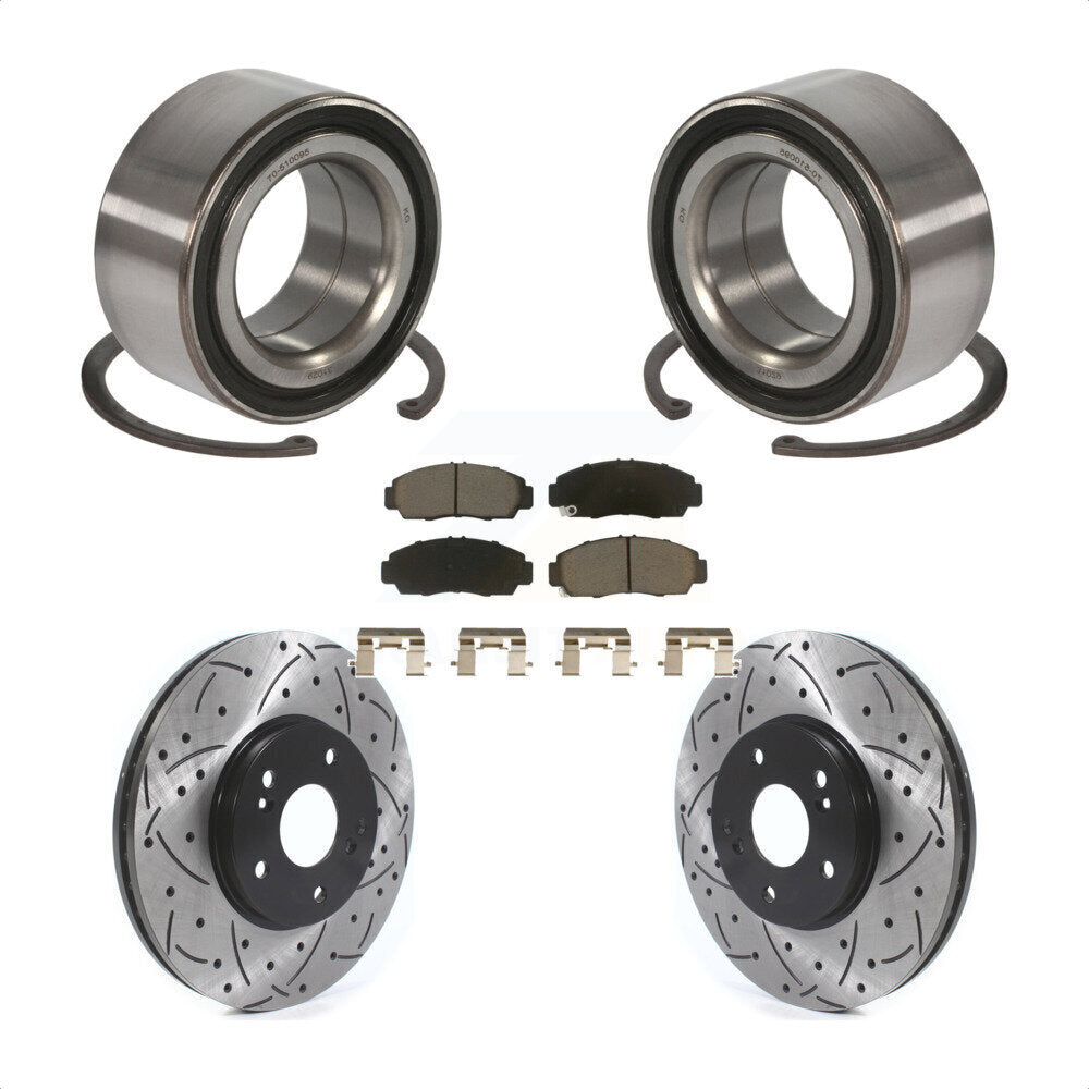 Kit de plaquettes de Rotor de frein, roulement de roue avant, fente percée, pour Honda Accord Acura TS