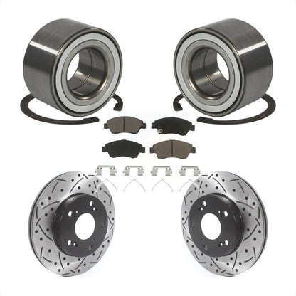 Kit de plaquettes de Rotor de frein, roulement de roue avant, fente de perçage, pour Honda CR-2011 – 2015