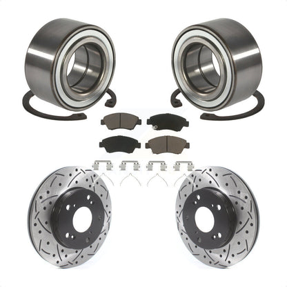 Kit de plaquettes de Rotor de frein, roulement de roue avant, fente de perçage, pour Honda Civic Si 2004