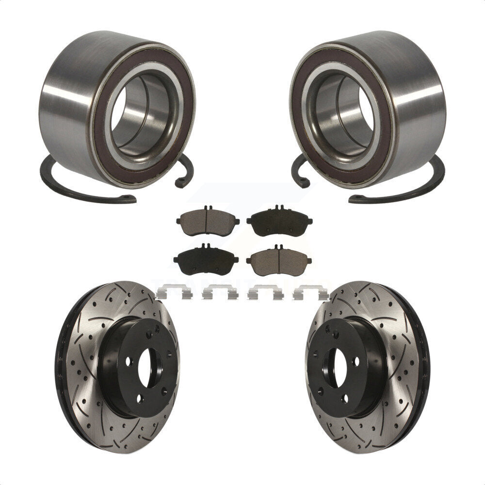 Kit de plaquettes de Rotor de frein avec fente de perçage revêtue de roulement de roue avant, pour Mercedes-Benz C30