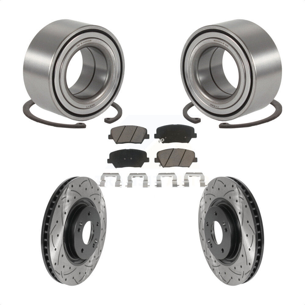 Kit de plaquettes de Rotor de frein, roulement de roue avant, fente percée, pour Hyundai Azer 2012 – 2017