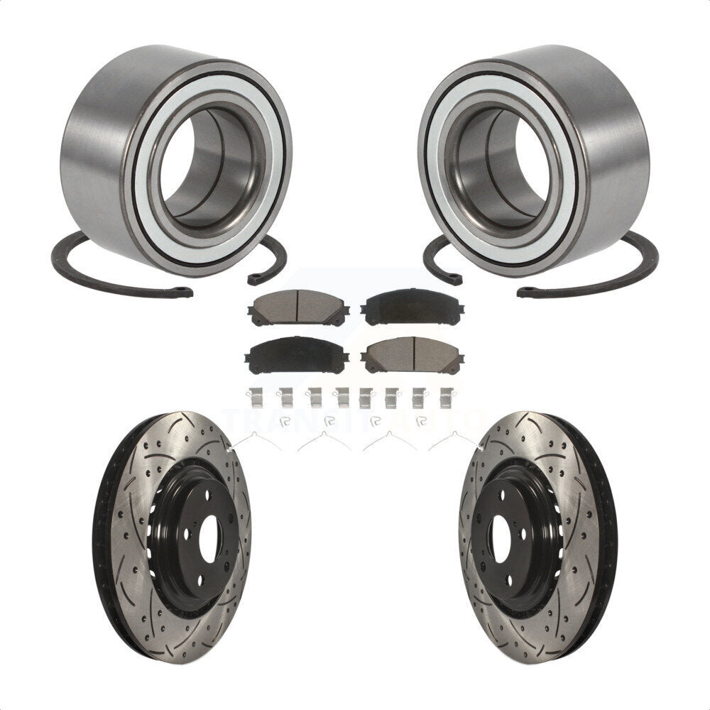 Kit de plaquettes de Rotor de frein, roulement de roue avant, fente de perçage, pour Toyota Highlander Sienn