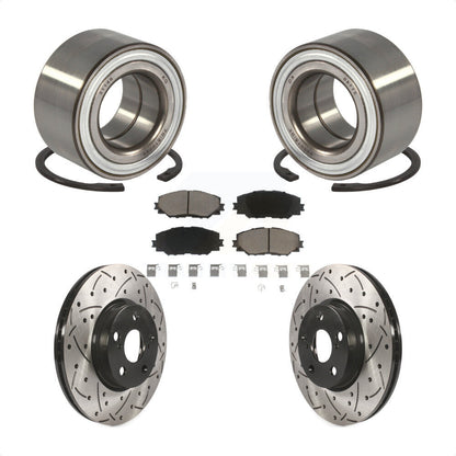 Kit de plaquettes de Rotor de frein avec fente de perçage revêtue de roulement de roue avant pour Scion x 2008 – 2014