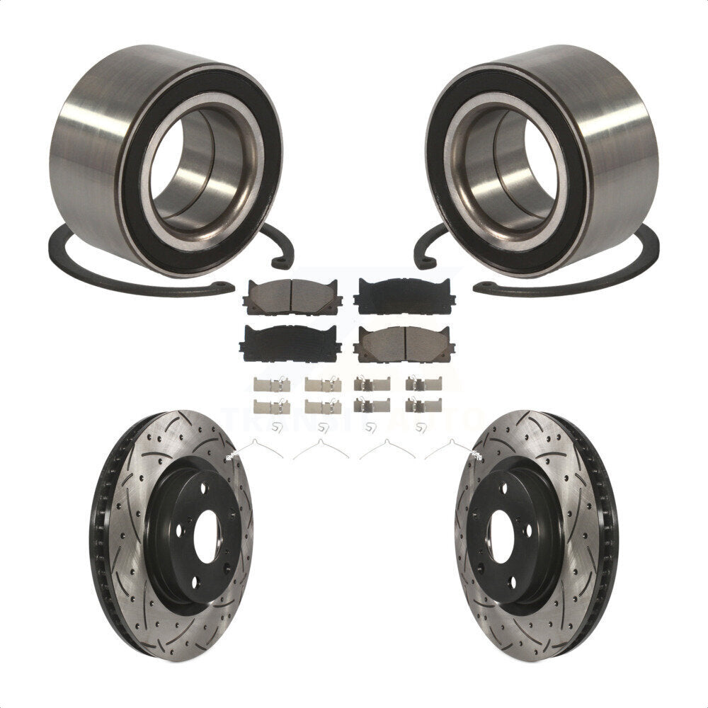 Kit de plaquettes de Rotor de frein, fente de perçage, roulement de roue avant, pour Toyota Camry Lexus ES35