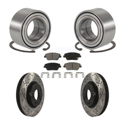 Kit de plaquettes de Rotor de frein, fente de perçage, roulement de roue avant, pour Hyundai Sonata Kia Optim