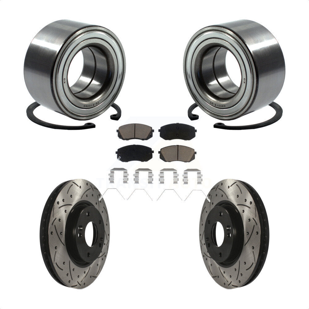 Kit de rotor et de plaquettes de frein à fente percée pour roulement de roue avant, pour Kia Soul E 2017 – 2019