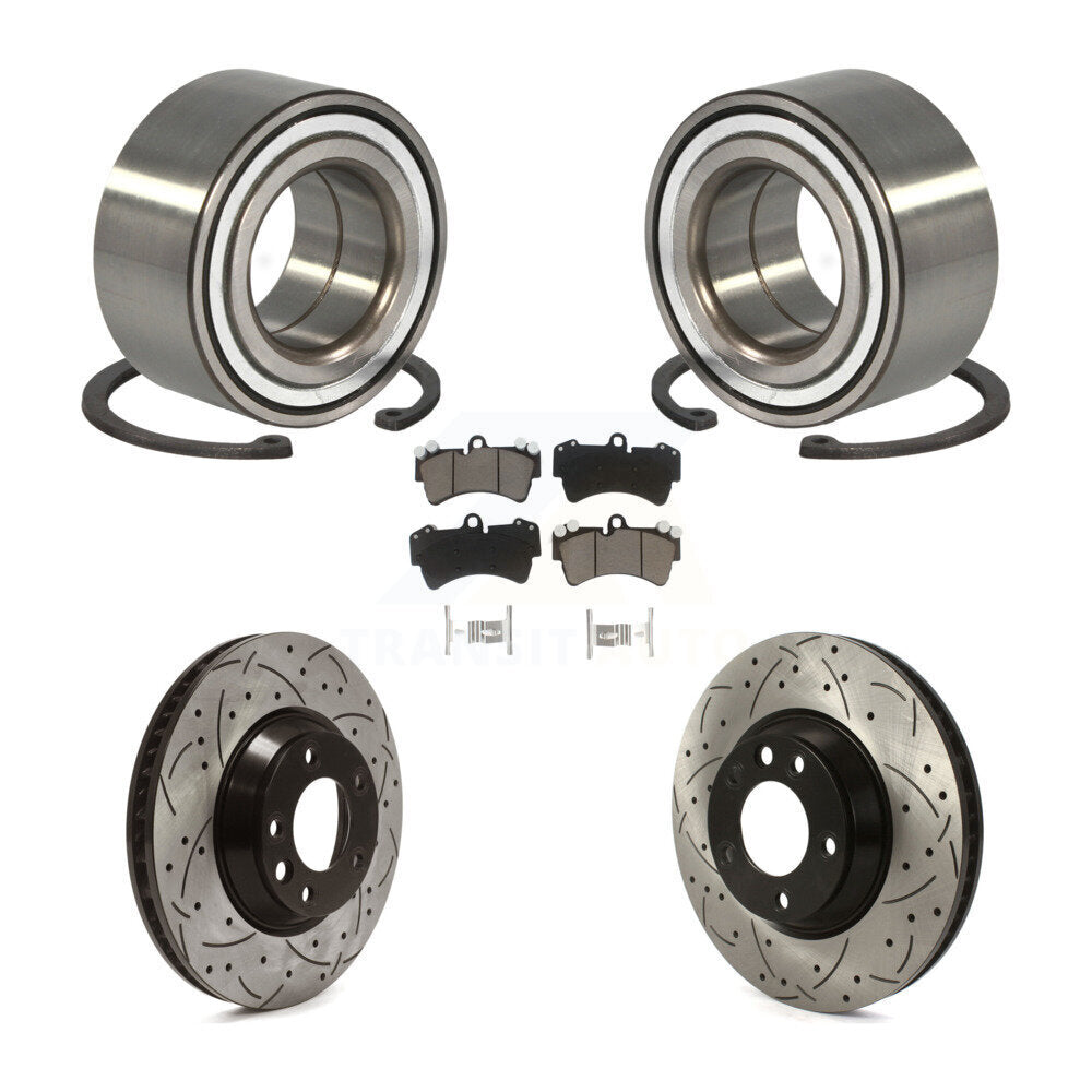 Kit de plaquettes de Rotor de frein, roulement de roue avant, fente percée, pour Audi Q7 Porsche Cayenn