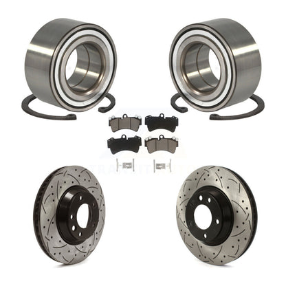 Kit de plaquettes de Rotor de frein, roulement de roue avant, fente percée, pour Audi Q7 Porsche Cayenn
