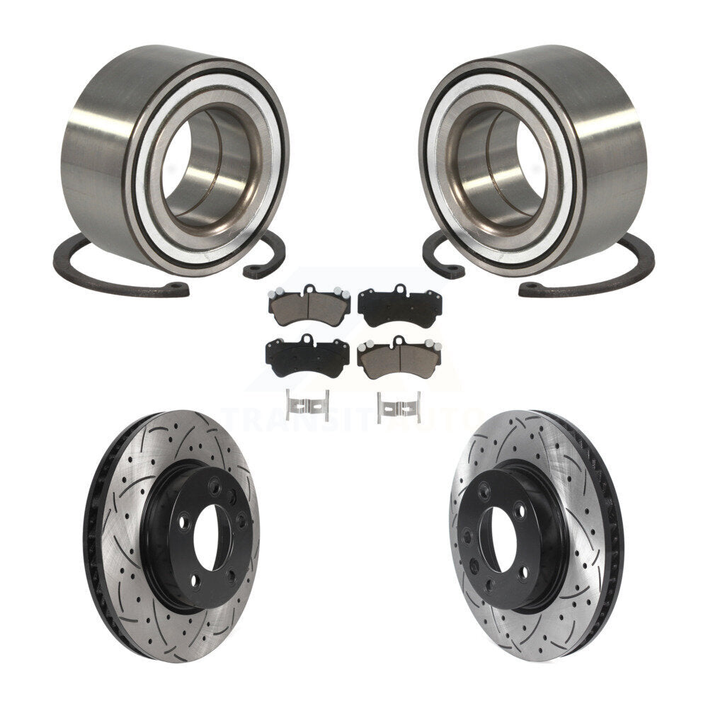 Kit de plaquettes de Rotor de frein, roulement de roue avant, fente percée, pour Porsche Cayenne Touare