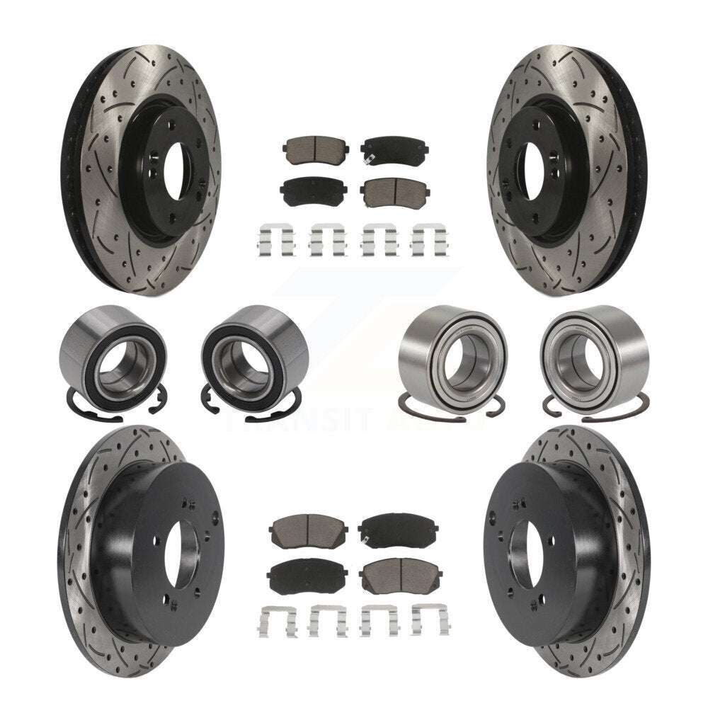 Kit de plaquettes de Rotor de frein à disque revêtu de roulement avant et arrière (10 pièces) pour Hyundai Tucson Ki