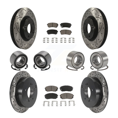 Kit de plaquettes de Rotor de frein à disque revêtu de roulement avant et arrière (10 pièces) pour Hyundai Tucson Ki