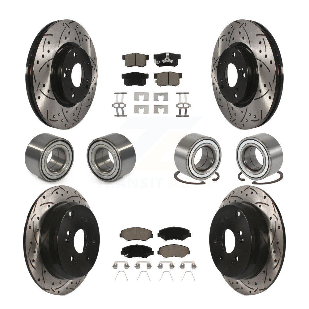 Kit de rotors et plaquettes de frein avec roulement avant et arrière (10 pièces) pour Honda CR-2005-2006
