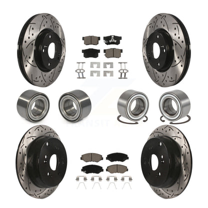 Kit de rotors et plaquettes de frein avec roulement avant et arrière (10 pièces) pour Honda CR-2005-2006