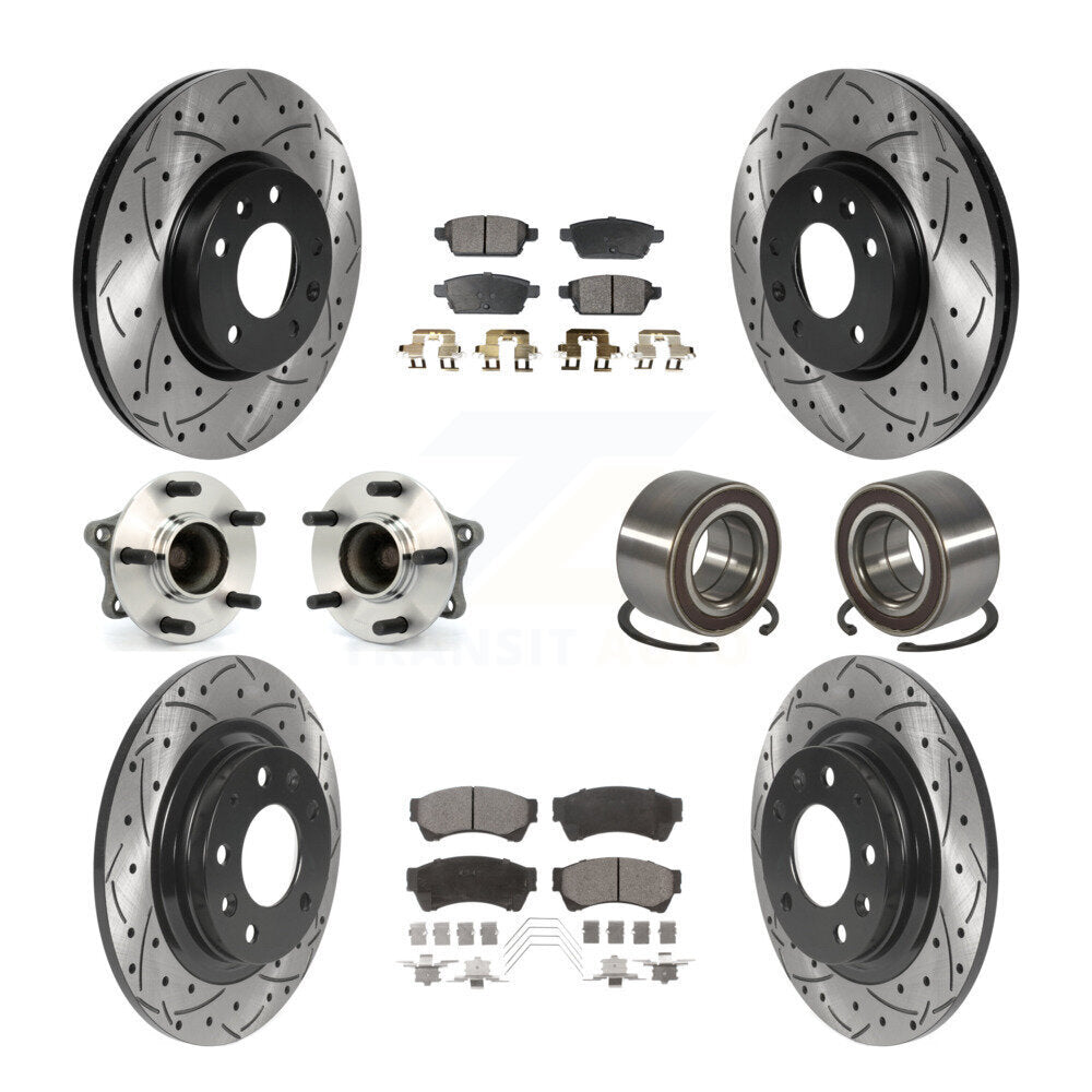 Kit de plaquettes de rotor de frein enduites de roulement de moyeu avant et arrière (10 pièces) pour Mazda 6 2.5 09-13