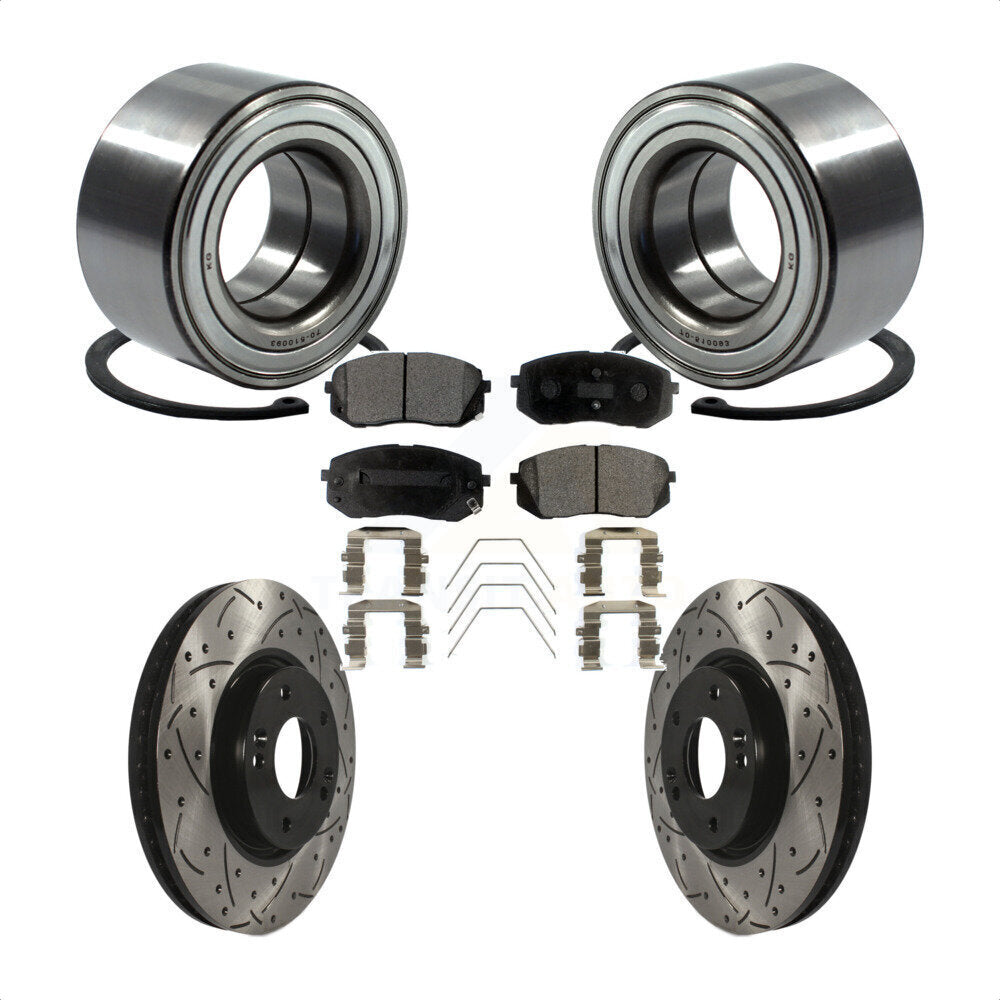 Kit de rotor et de plaquettes de frein à fente percée pour roulement de roue avant, pour Kia Soul E 2017 – 2019