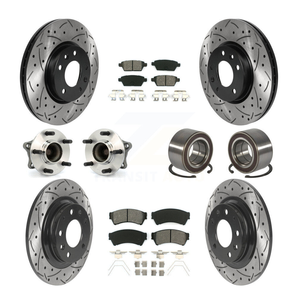 Kit de plaquettes de rotor de frein enduites de roulement de moyeu avant et arrière (10 pièces) pour Mazda 6 2.5 09-13