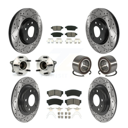 Kit de plaquettes de rotor de frein enduites de roulement de moyeu avant et arrière (10 pièces) pour Mazda 6 2.5 09-13