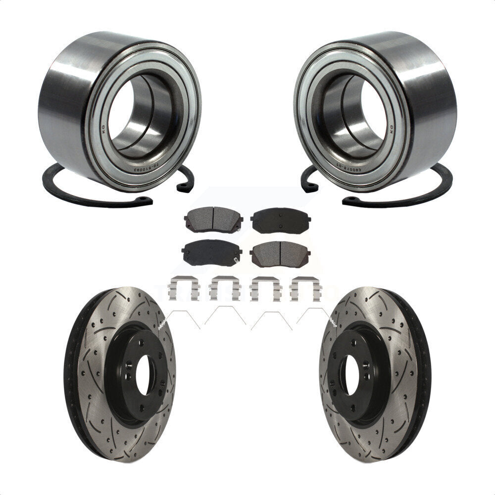 Kit de rotor et de plaquettes de frein à fente percée pour roulement de roue avant, pour Kia Soul E 2017 – 2019