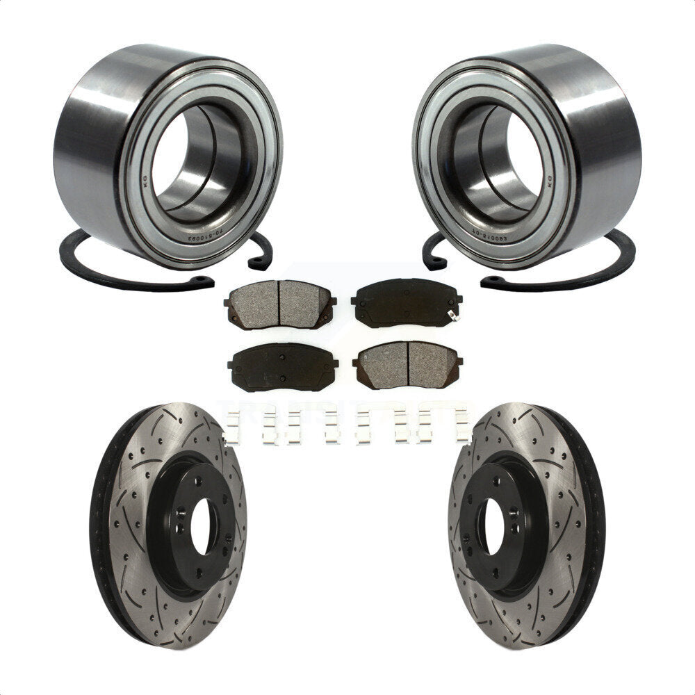 Kit de rotor et de plaquettes de frein à fente percée pour roulement de roue avant, pour Kia Soul E 2015 – 2016