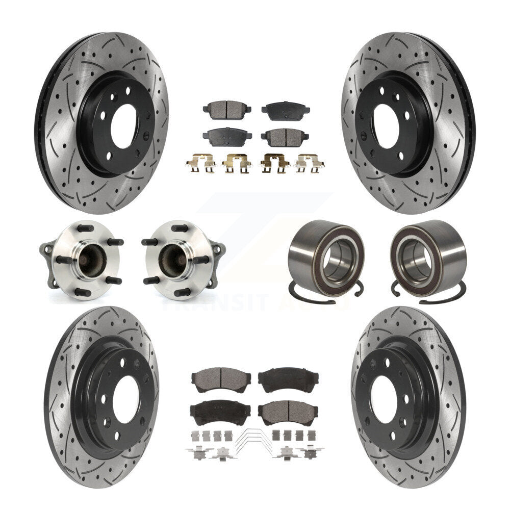 Kit de plaquettes de rotor de frein enduites de roulement de moyeu avant et arrière (10 pièces) pour Mazda 6 2.5 09-13