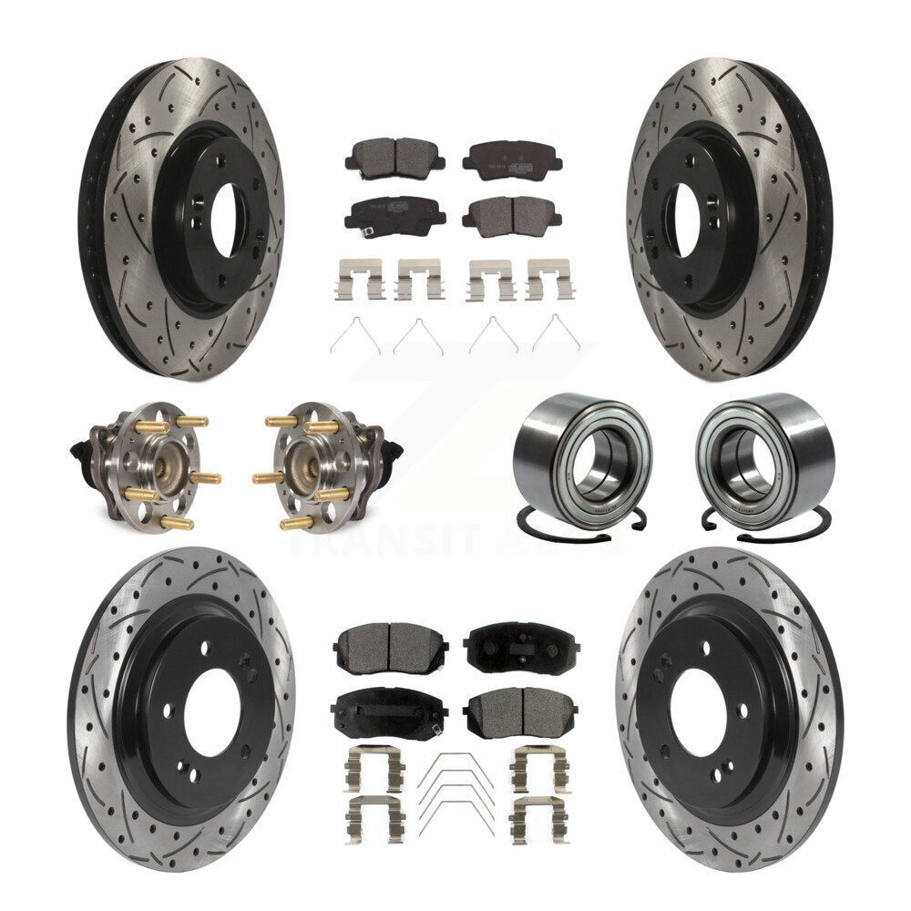 Kit de plaquettes de rotor de frein, roulement de moyeu avant et arrière (10 pièces) pour Kia Soul E 2017 – 2019