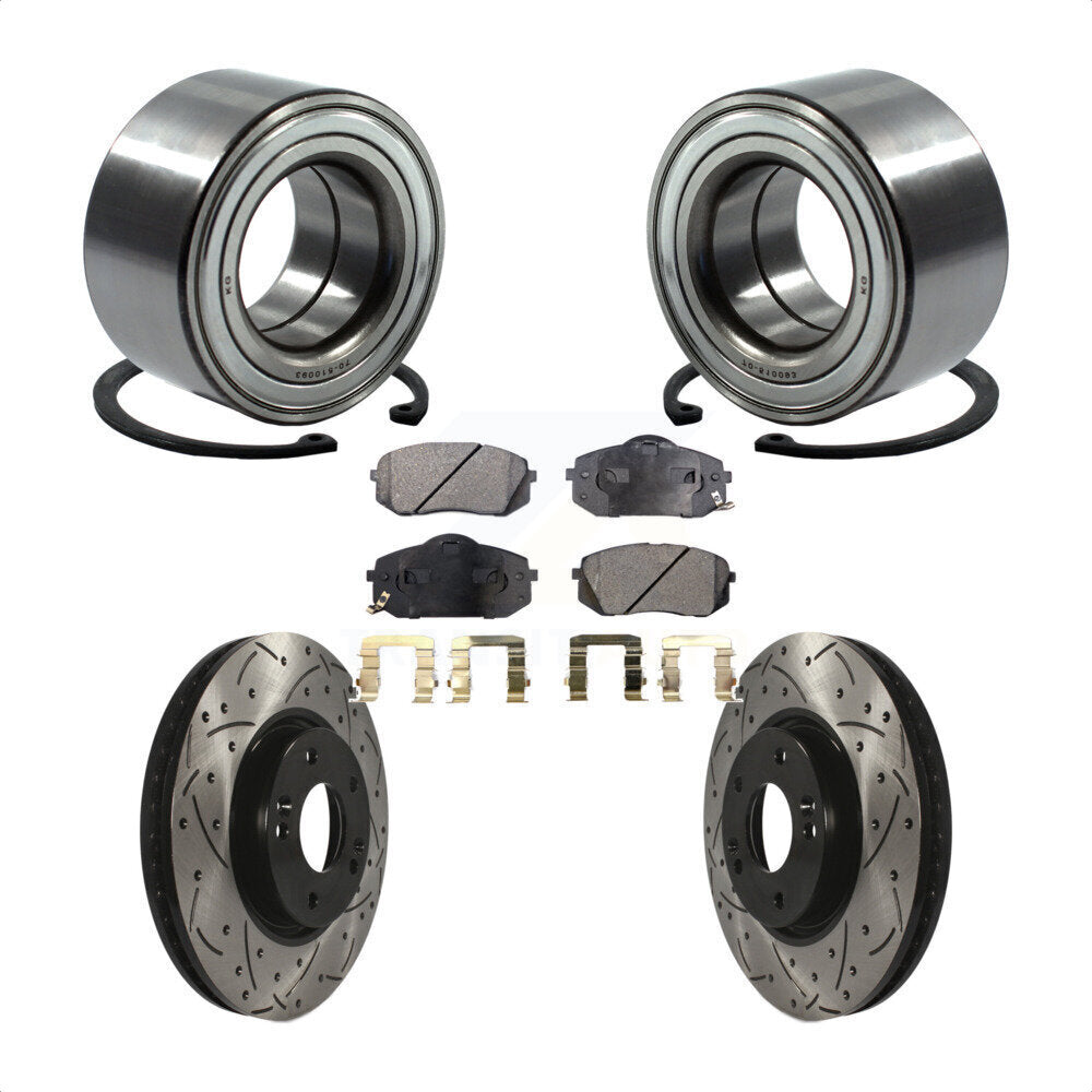 Kit de rotor et de plaquettes de frein à fente percée pour roulement de roue avant, pour Kia Soul E 2015 – 2016