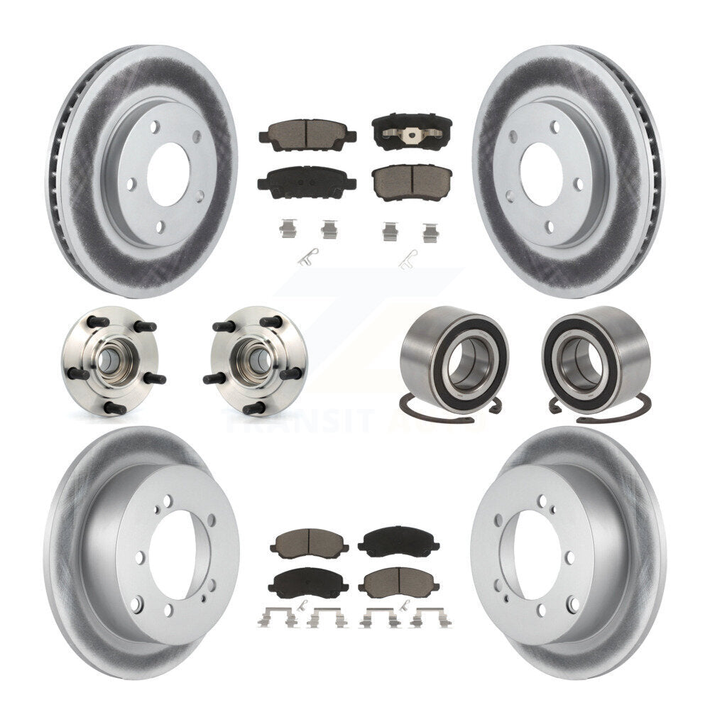 Kit de rotor et de plaquettes de frein revêtus de roulement de moyeu avant et arrière (10 pièces) pour Mitsubishi Lance