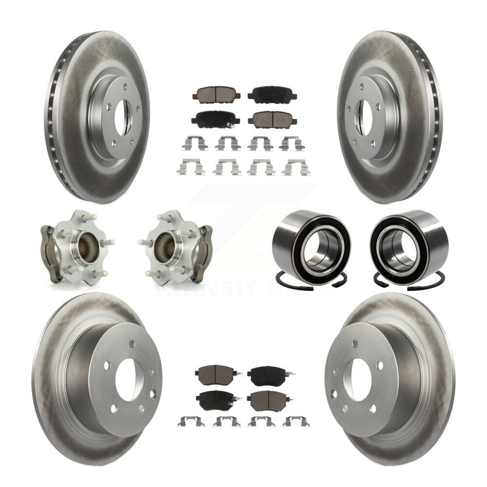 Kit de plaquettes de rotor de frein, roulement de moyeu avant et arrière (10 pièces) pour Nissan Altima Maxim