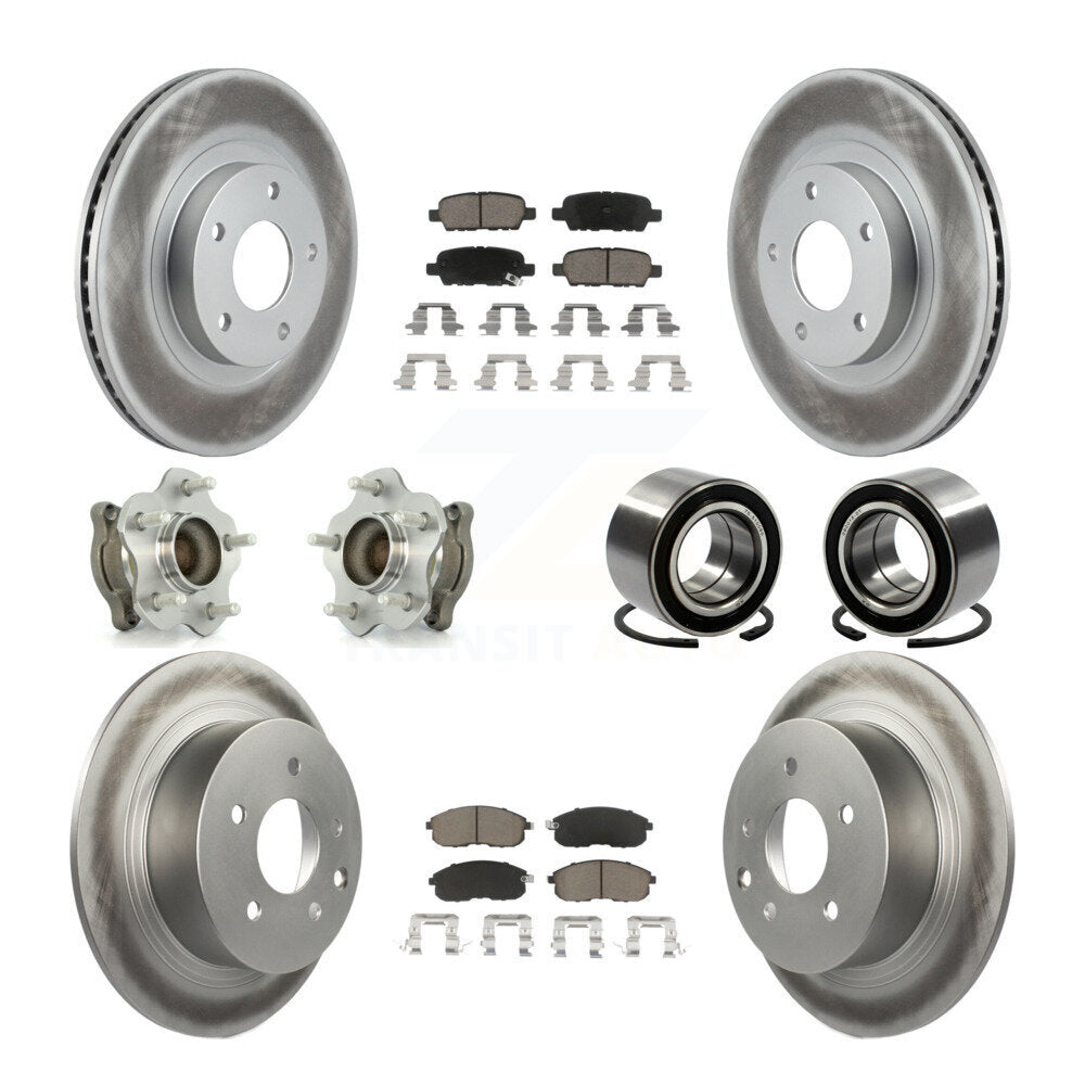Kit de plaquettes de rotor de frein à disque revêtues de roulement de moyeu avant et arrière (10 pièces) pour Nissan Altim