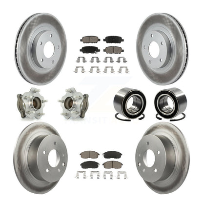 Kit de plaquettes de rotor de frein à disque revêtues de roulement de moyeu avant et arrière (10 pièces) pour Nissan Altim