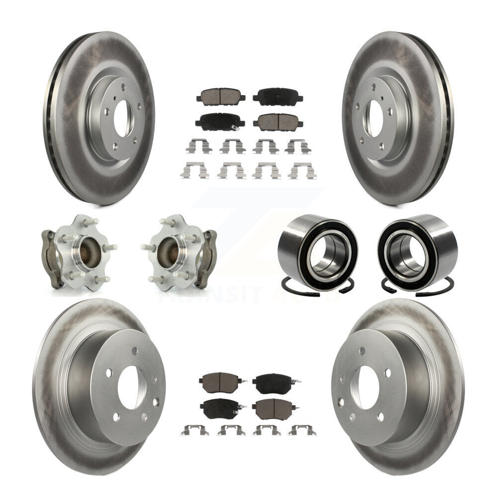 Kit de plaquettes de rotor de frein, roulement de moyeu avant et arrière (10 pièces) pour Nissan Altima Maxim