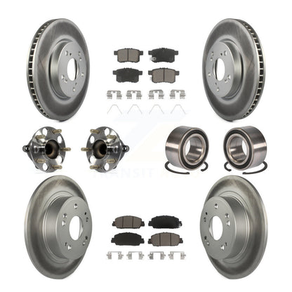 Kit de rotor et de plaquettes de frein à disque revêtus de roulement de moyeu avant et arrière (10 pièces) pour Honda Accor