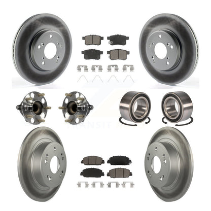 Kit de rotor et de plaquettes de frein à disque revêtus de roulement de moyeu avant et arrière (10 pièces) pour Honda Accor