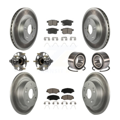 Kit de rotor et de plaquettes de frein à disque revêtus de roulement de moyeu avant et arrière (10 pièces) pour Honda Accor
