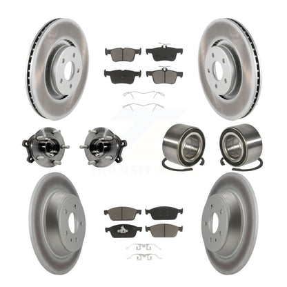 Kit de rotors et plaquettes de frein à disque revêtus de roulement de moyeu avant et arrière (10 pièces) pour Lincoln MK