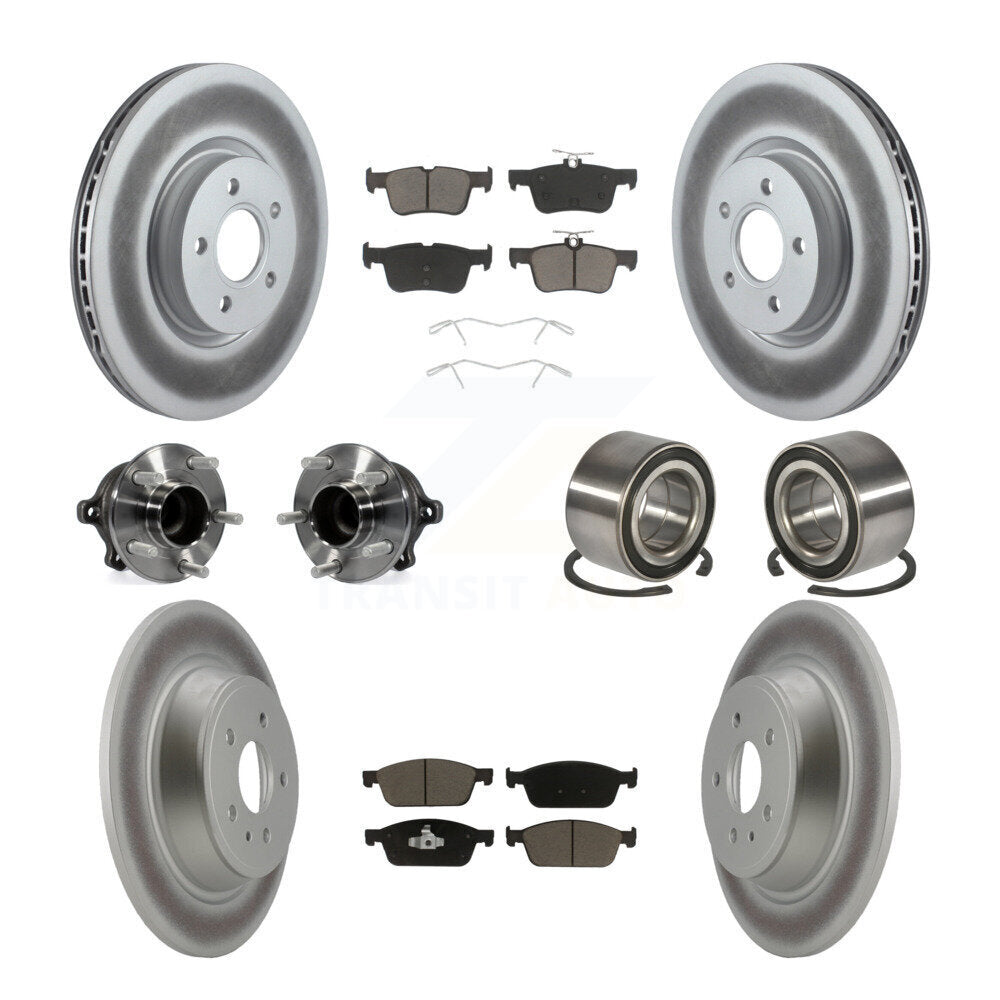 Kit de plaquettes de Rotor de frein revêtues de roulement de moyeu avant et arrière (10 pièces) pour Ford Escape Lincol