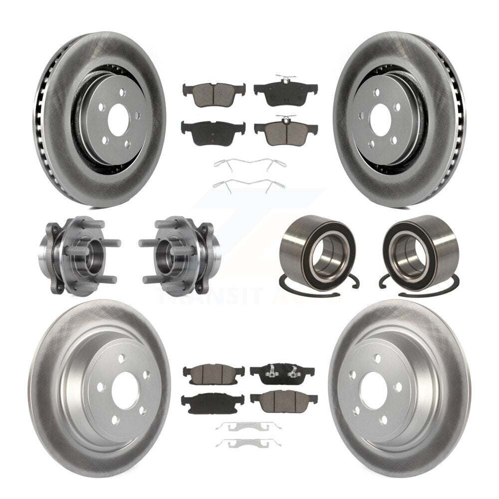 Kit de plaquettes de rotor de frein enduites de roulement de moyeu avant et arrière (10 pièces) pour Ford Edge AW 2015