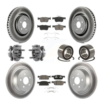 Kit de plaquettes de rotor de frein enduites de roulement de moyeu avant et arrière (10 pièces) pour Ford Edge AW 2015