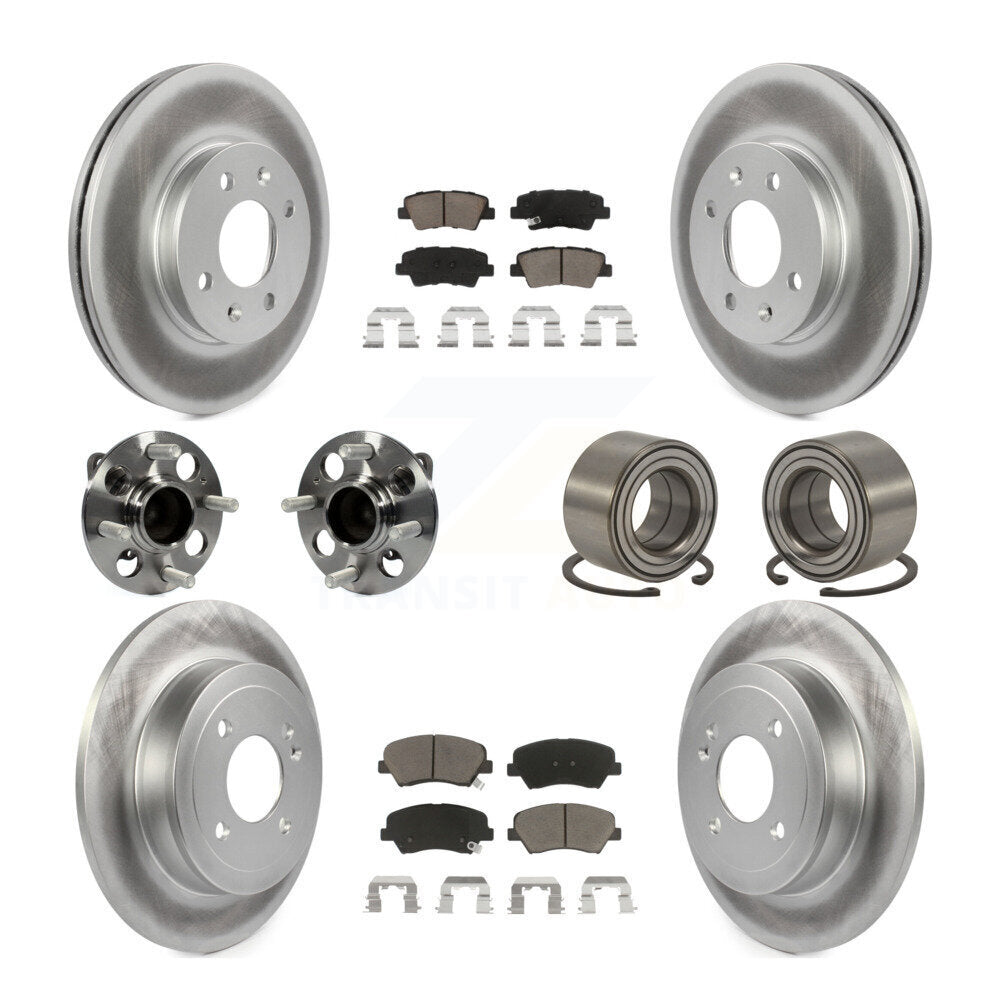 Kit de plaquettes de rotor de frein, roulement de moyeu avant et arrière (10 pièces) pour Hyundai Accen 12-17